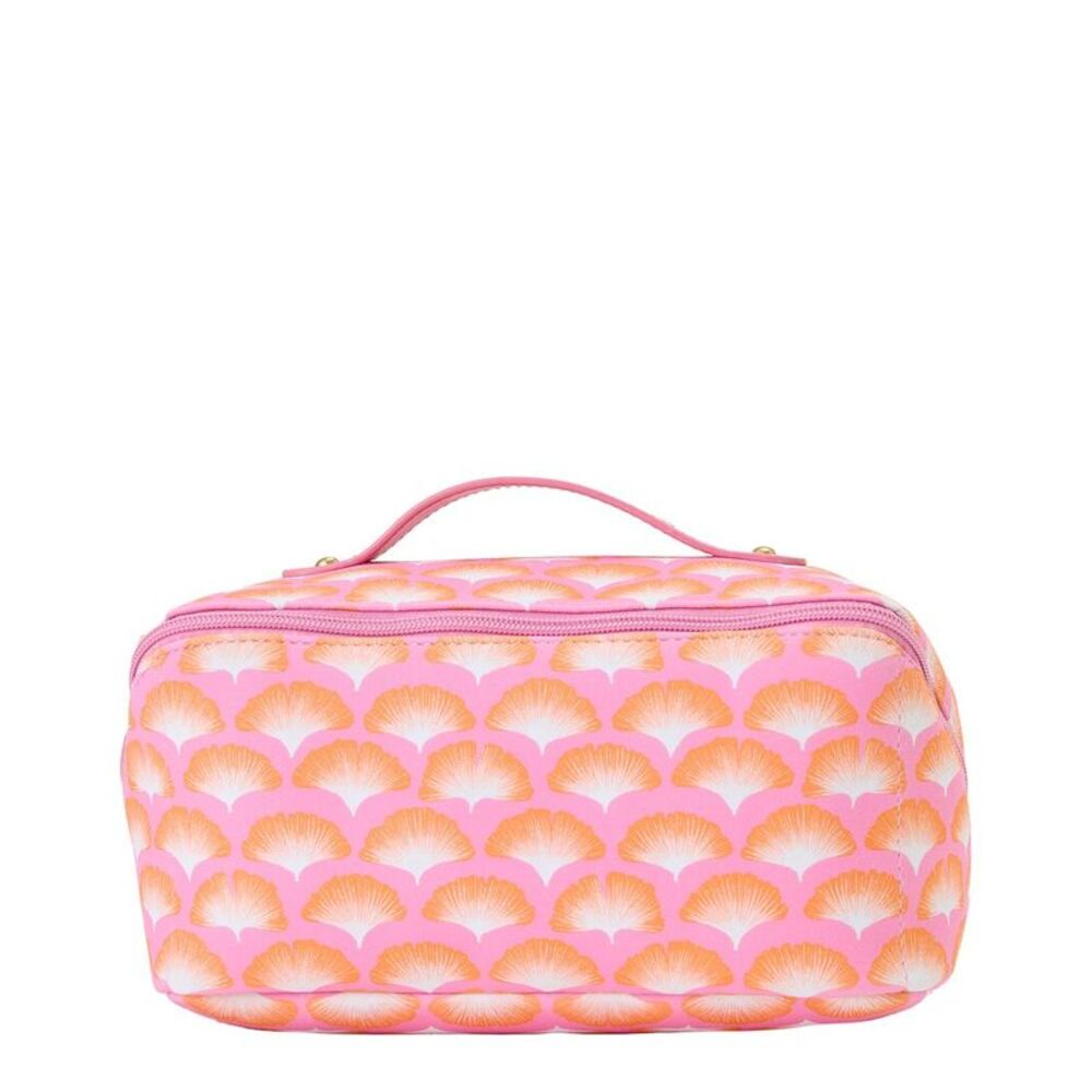 J. McLaughlin Pink and Orange Cosmetic Bag